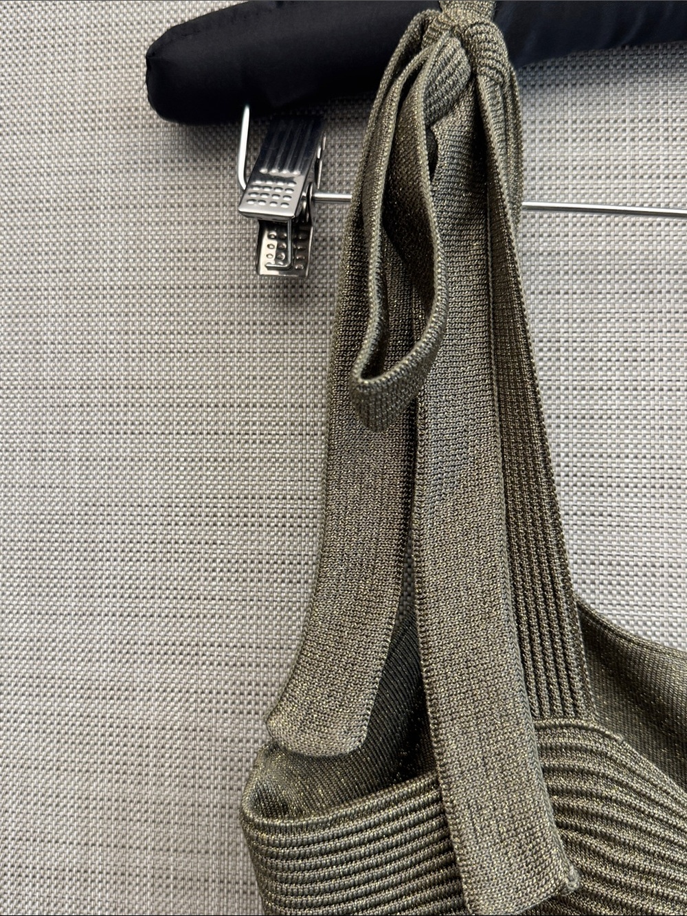Zimmermann Wanderlust Metallic Maxi Dress, Metallic Olive Ribbed Knit Maxi Dress - Picture 9 of 11